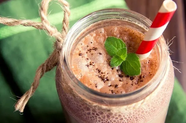 Chocolate smoothie (milkshake) avocado, chocolate smoothie